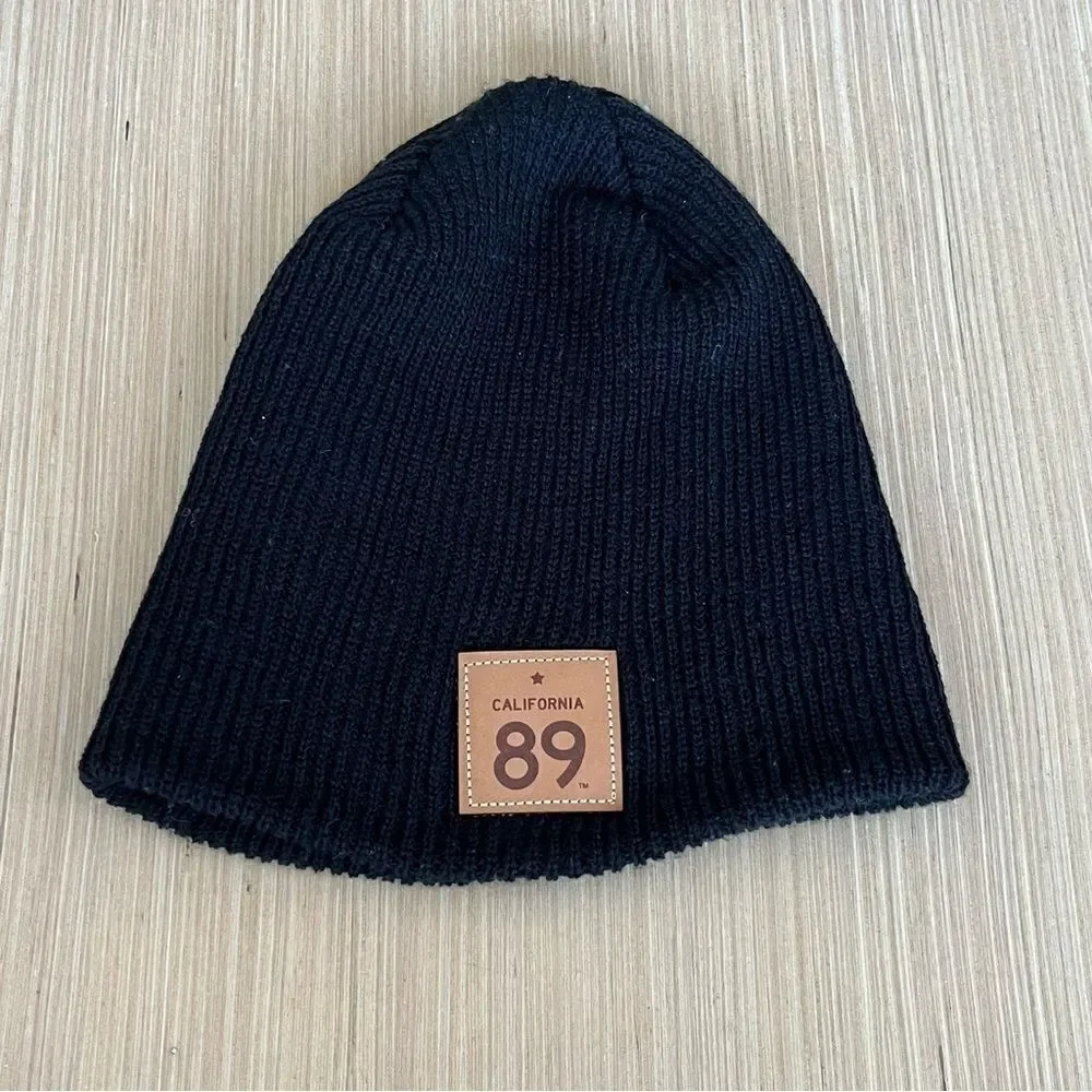 California 89 Black Knit Beanie
